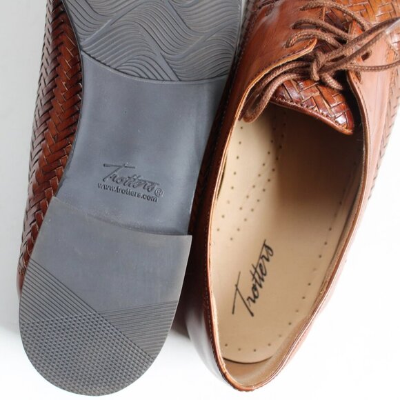 Trotters Men\'s Lizzie Herringbone Flat Oxford Loafers Cognac Brown Size 12 main image 6
